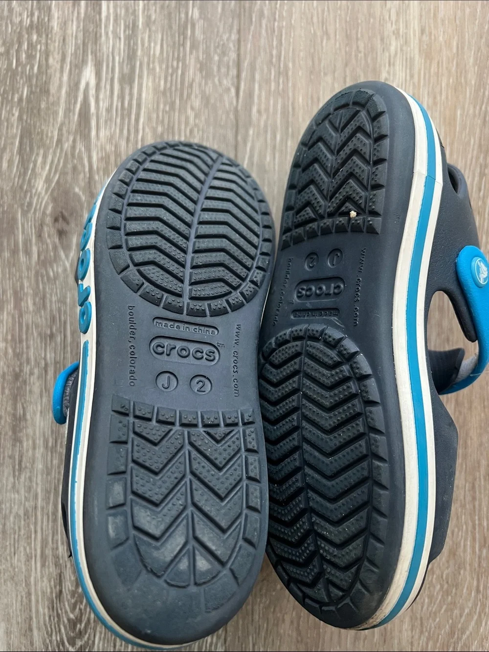 CROCS Kids Navy Sandals with Blue Heel Strap